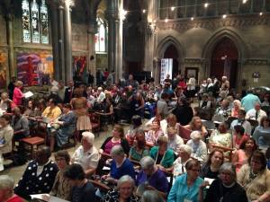 The congregation gathered to celebrate the 40th anniversary.